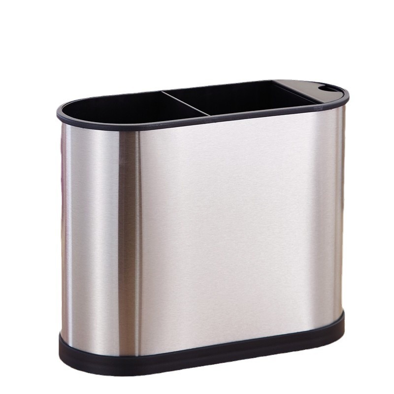 Square Chopstick Holder Household Round Stainless Steel Multifunctional Kitchen Countertop Drain Cutlery Storage
