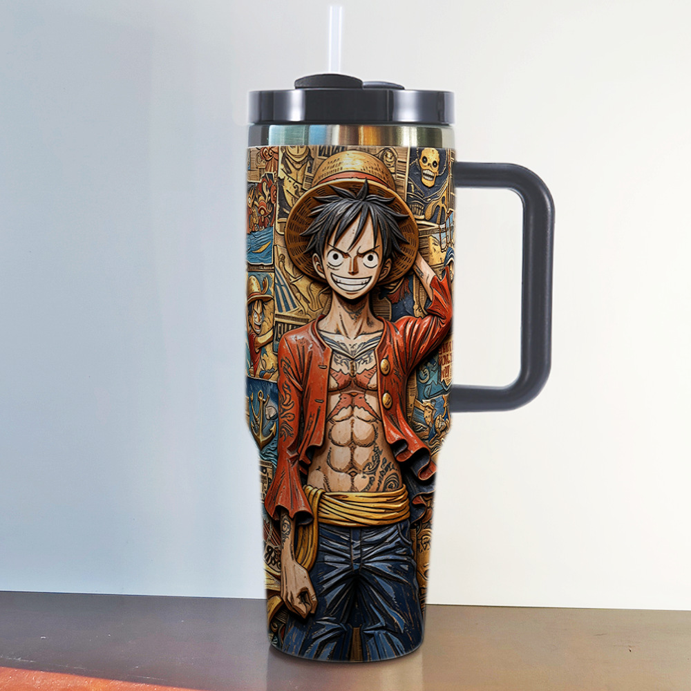 40oz stanley ice霸 cup ONEPIECE Luffy embossed printed One Piece car cup