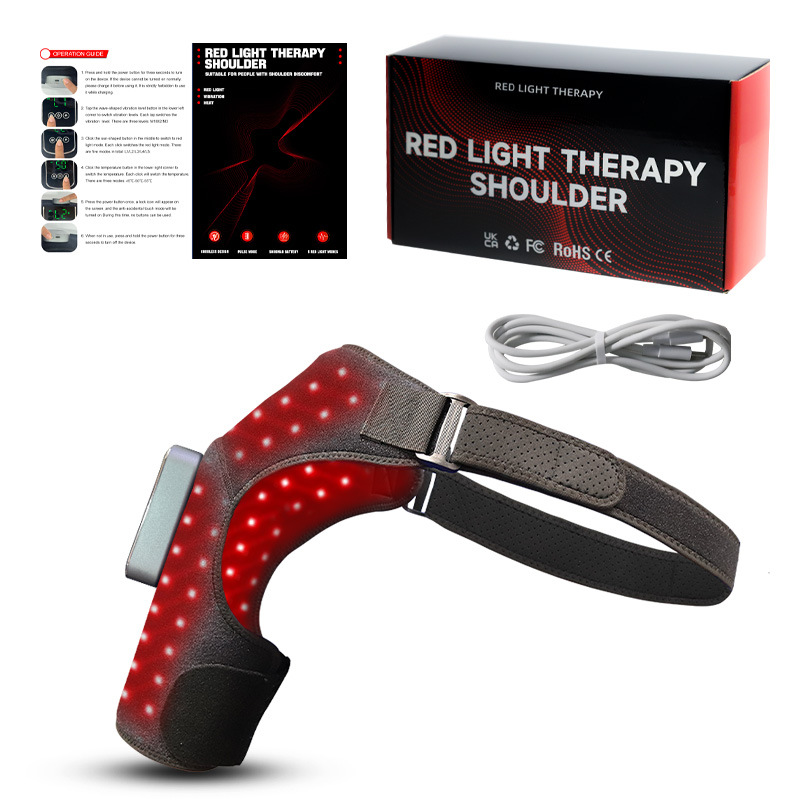 New Red Light Physiotherapy Massage Shoulder Guard Electric Heating Red Light Vibration Massage Shoulder Hot Compress Red Light Shoulder Guard