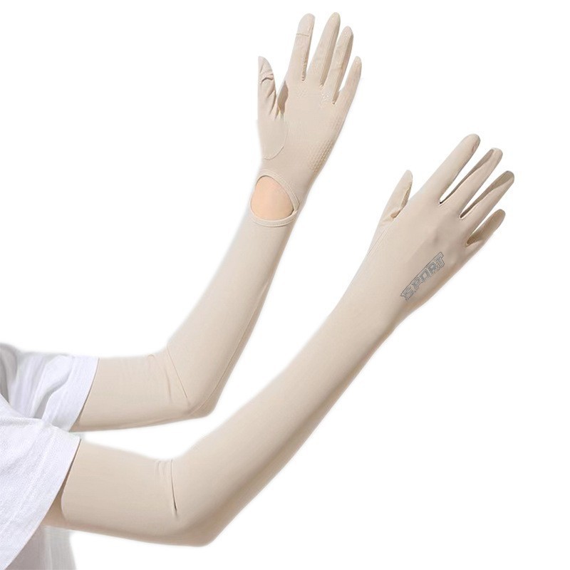 Sun Protection Sleeves, Summer Sun Protection Gloves for Women, Anti-Uv Long Gloves for Driving, Non-Slip, Breathable, Outdoor Cycling Arm Protectors