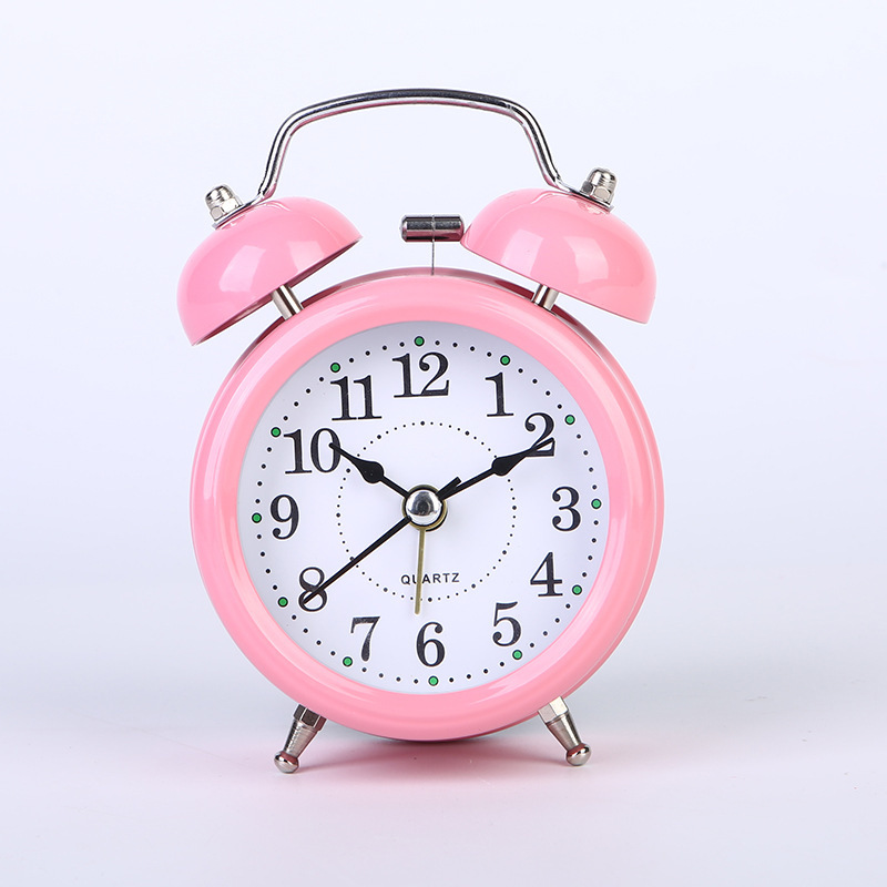 Promotional 3-Inch Metal Bell Alarm Clock Aishida High-Quality Silent Movement Loud Bell Dual-Ear Bell Clock