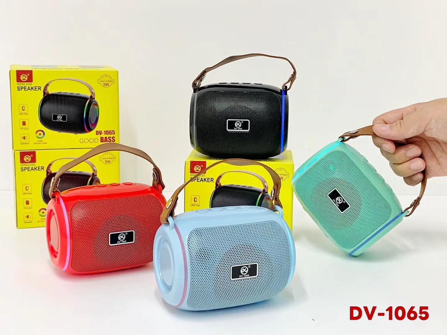 DV-1065 Small Round Barrel Bluetooth Speaker Portable Card Mini Sound Gift Subwoofer
