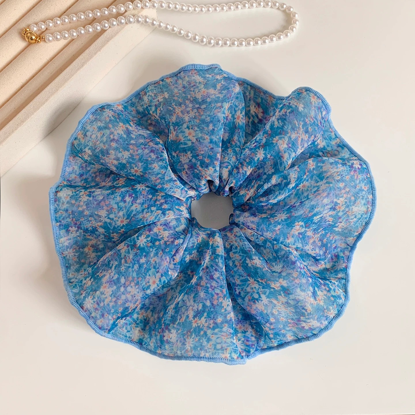 28#韩系温柔蓝粉碎花布艺约20cm