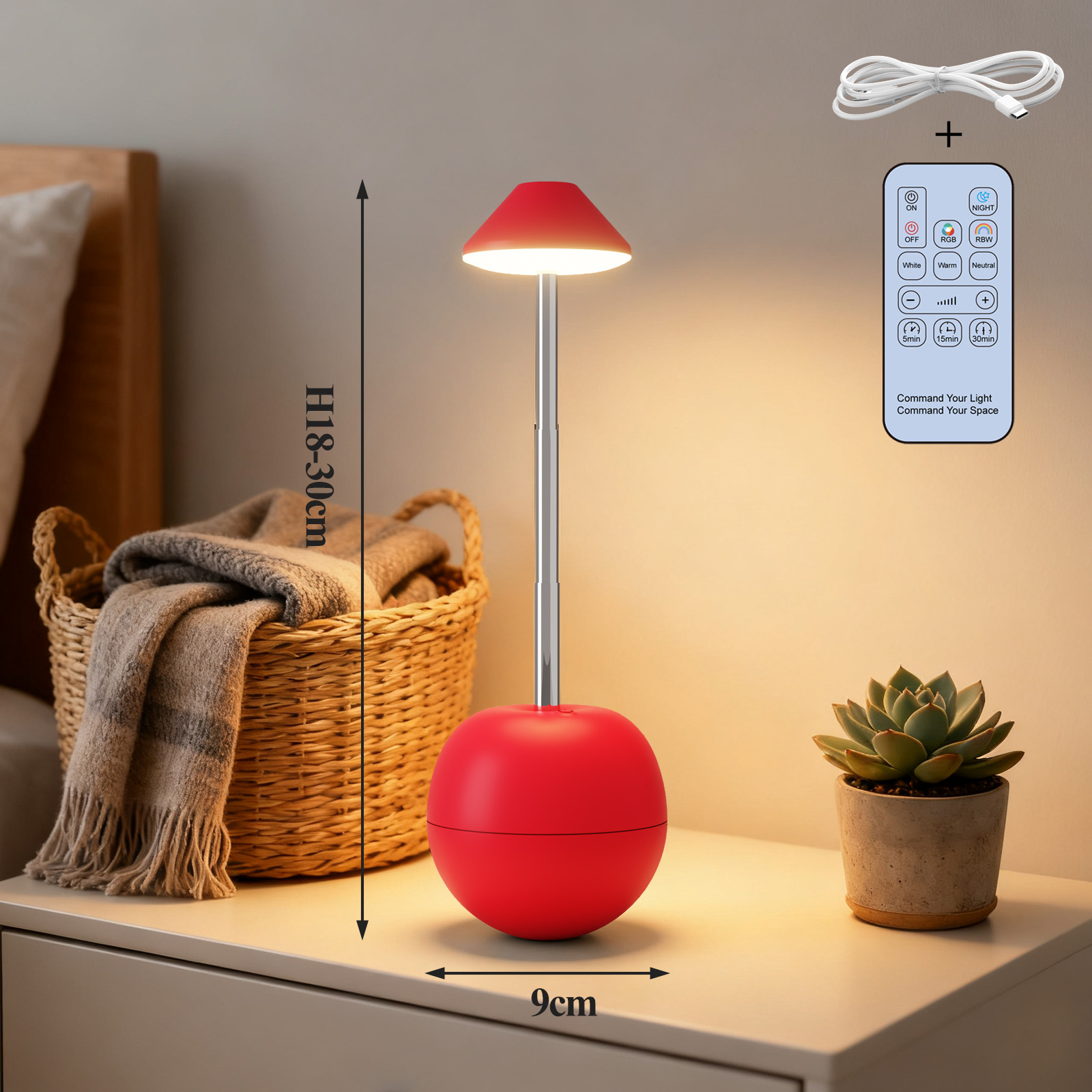 LED small night light rechargeable decorative table lamp bedroom desktop remote control bedside atmosphere lamp