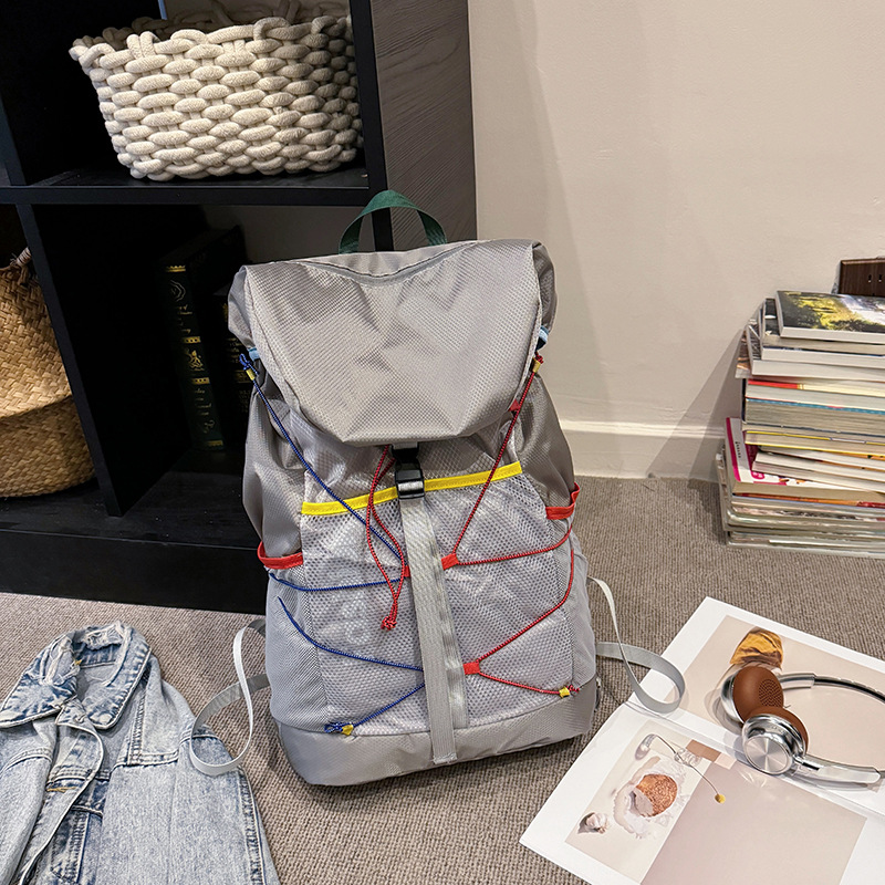 2026 New Color-blocked Badminton Bag Men and Women Large Capacity Sports Leisure Backpack Outdoor Contrast Color Travel Backpack