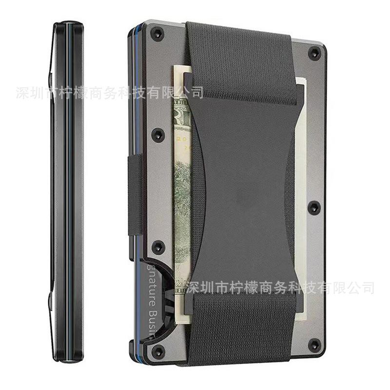 Metal Card Holder Carbon Fiber Wallet Money Clip RFID Anti-theft Foreign Gift