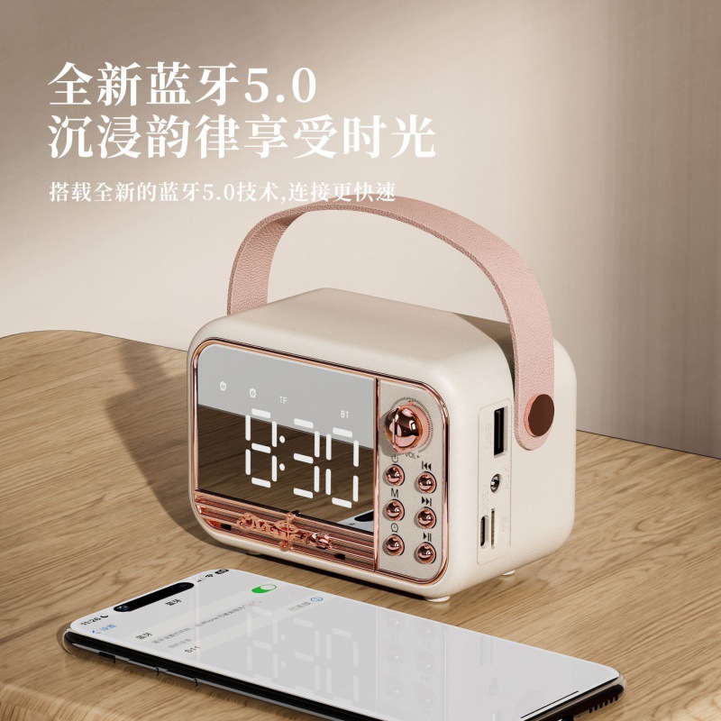 Bluetooth alarm clock audio s11 new portable style desktop alarm clock European style speaker