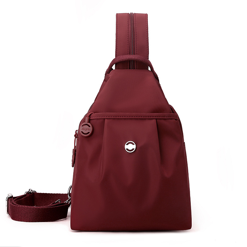 Double-shoulder bag small 2026 new simple anti-theft women's chest bag Oxford cloth casual small backpack