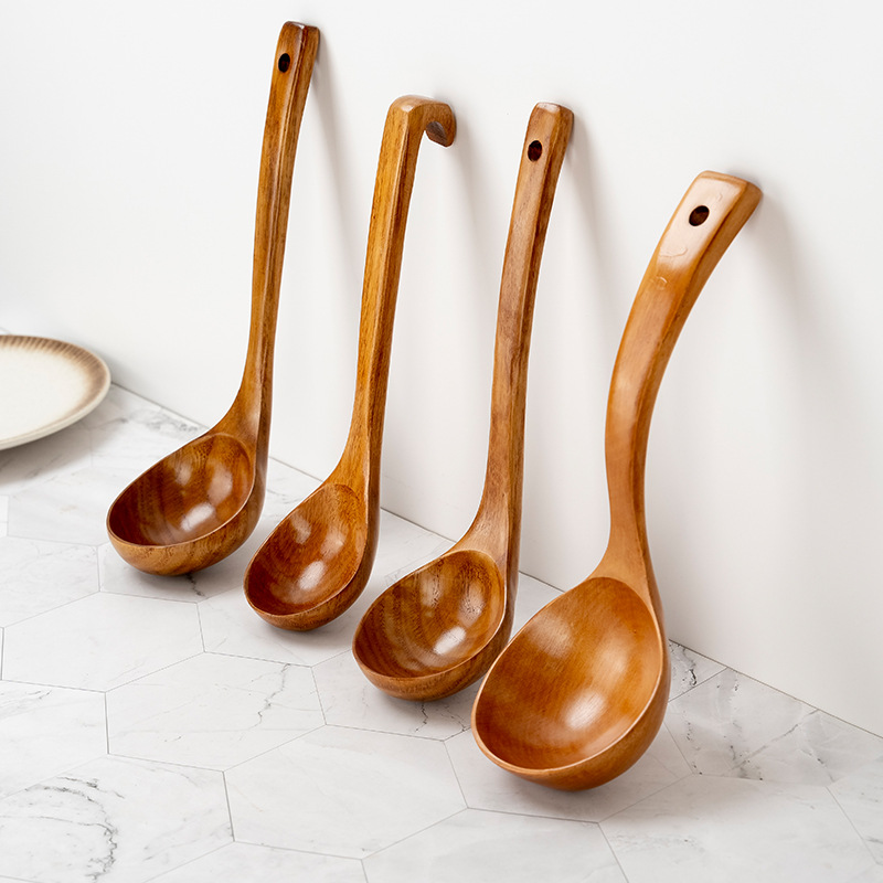 Home Camphor Wood Long Handle Wooden Spatula Japanese Kitchen Tool Set Non-stick Pan Wooden Spatula