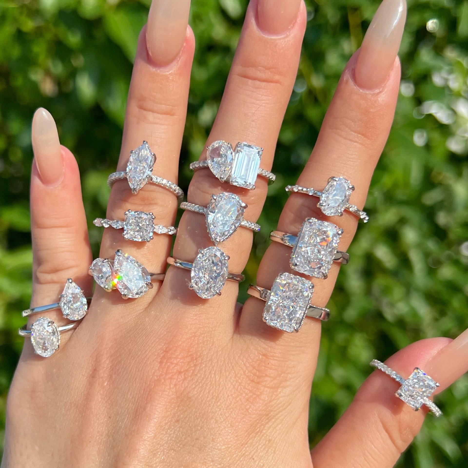 S925 sterling silver ring for women, ice-cut 8A zircon high-carbon diamond ring wholesale