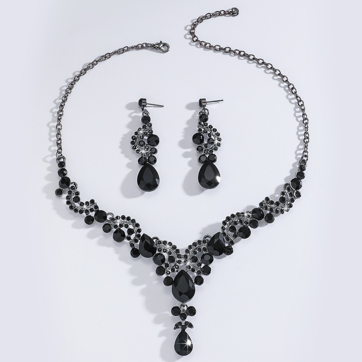 Necklace Earring Set Three-Piece Bride Wedding Dress Accessories New