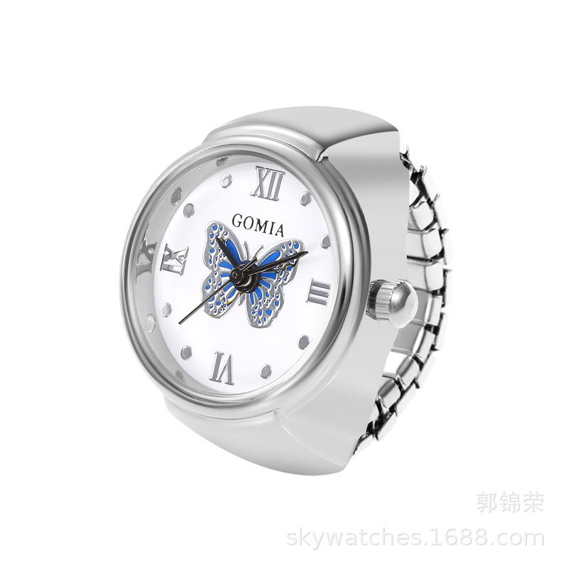 Domestic Movement Men's and Women's Finger Watch Casual Couple Ring Watch 3D Butterfly Direct Wholesale