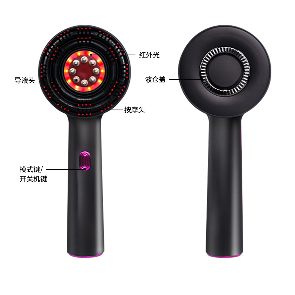 New electric massage comb for home use, scalp liquid guide comb, red light anti-hair loss hair care comb, multifunctional massage comb