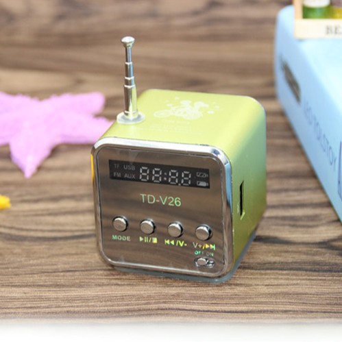 TD-V26 Portable Mini Bluetooth Speaker with Screen, Radio, MP3 Player, Speaker Card Slot