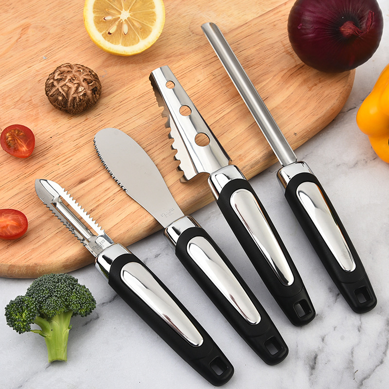 Stainless steel kitchen gadget set household garlic press ice cream scoop peeler fish scale peeler kitchen tools