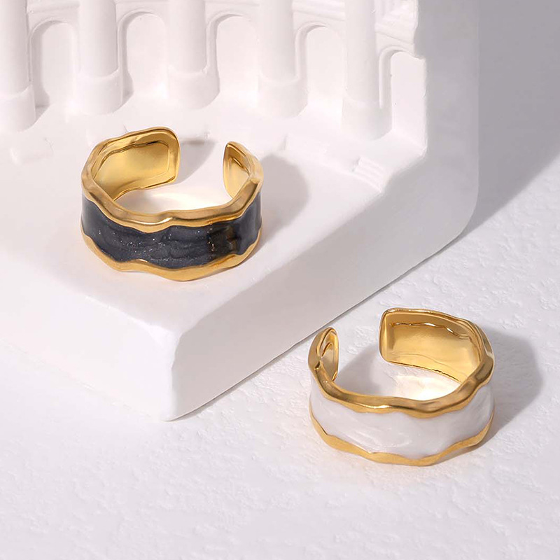 Titanium steel ring open finger ring drip oil simple stainless steel ring