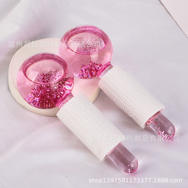 Ice wave beauty ball for facial and eye ice therapy, anti-freeze glass ball for face massage and nursing