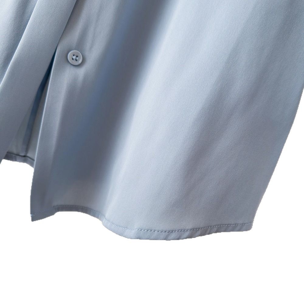 Satin round neck mulberry silk shirt women's 2026 spring new pleated silk long-sleeved top