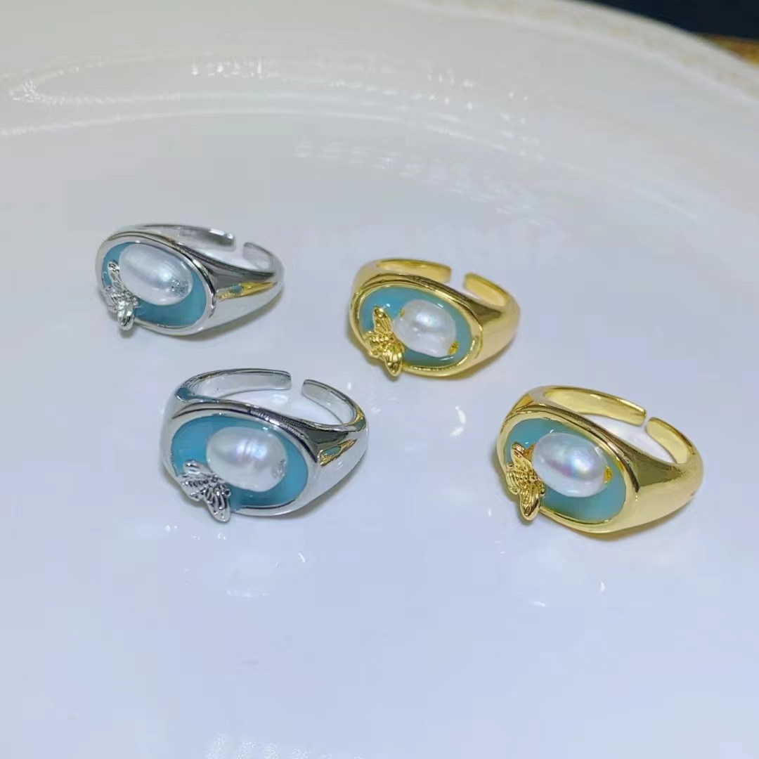 金色拖+白珍珠 · 滴油圆形   3