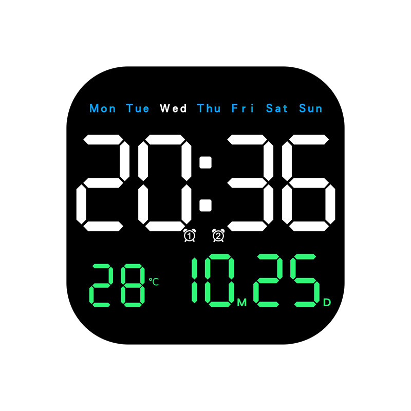 Cross-Border New Multifunctional Clock LED Electronic Clock Living Room Fresh Wall Clock Hanging and Standing Two-Use Clock 6650