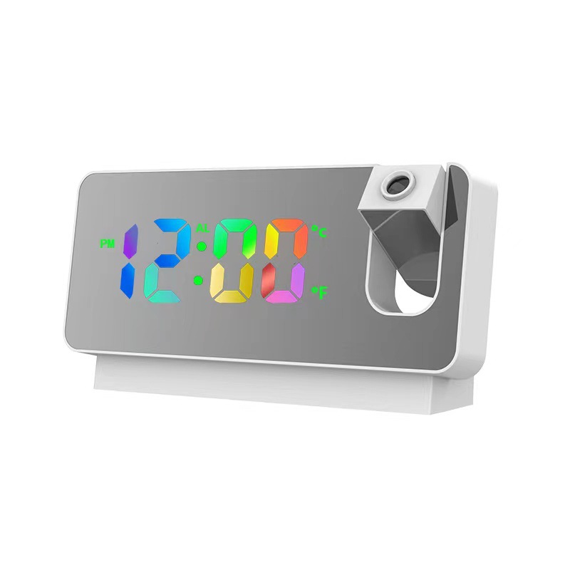 New Night Light Mirror Projection Clock LED Large Screen Digital Projection Clock Electronic Projection Alarm Clock