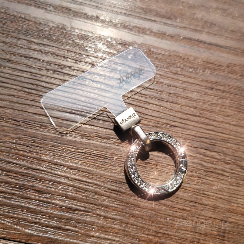Rhinestone round buckle phone strap swivel head clip piece thin gasket phone chain hanging piece not top shell does not affect charging new