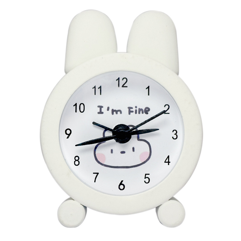 Mini Metal Small Alarm Clock Cute Rabbit Children Student Stationery Gift Alarm Clock Customizable with Logo
