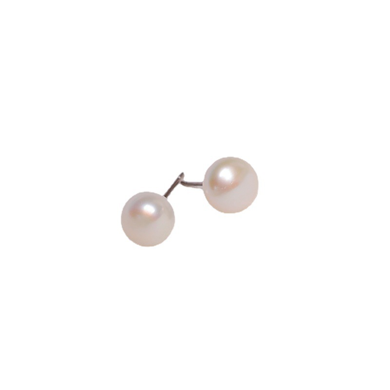 S925 Sterling Silver Natural Freshwater Pearl Ear Studs Ear Hole Nurturing Small Simple Summer Plain Stud Earrings for Women