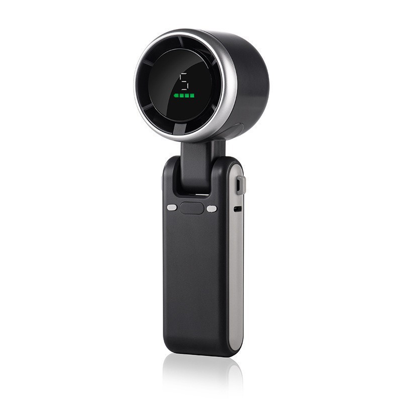 607 handheld folding cooling small fan turbo desktop USB charging portable digital display cooling outdoor student