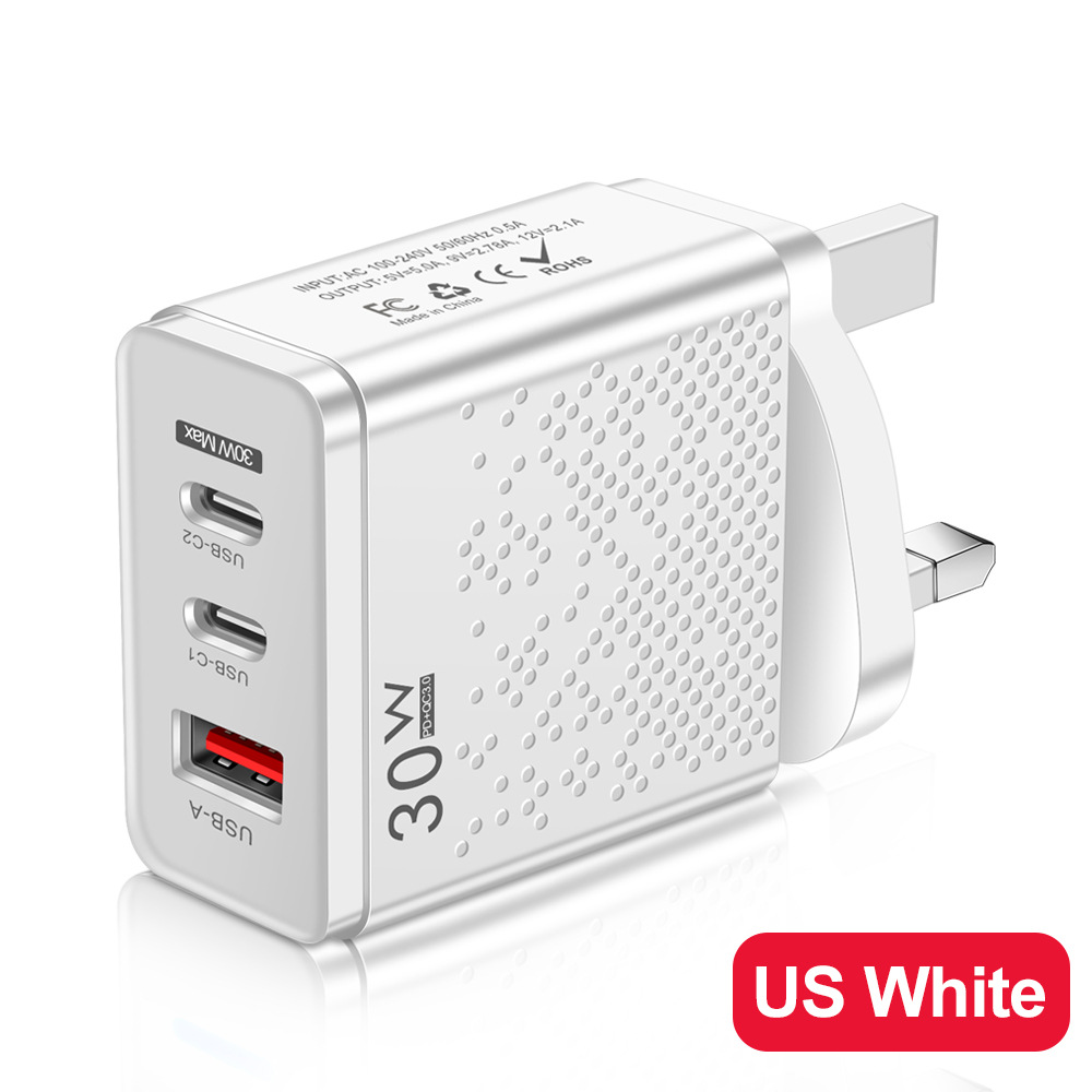 New USB+2PD Type-C Phone Charger Multi-Port US EU UK Travel Charging Head