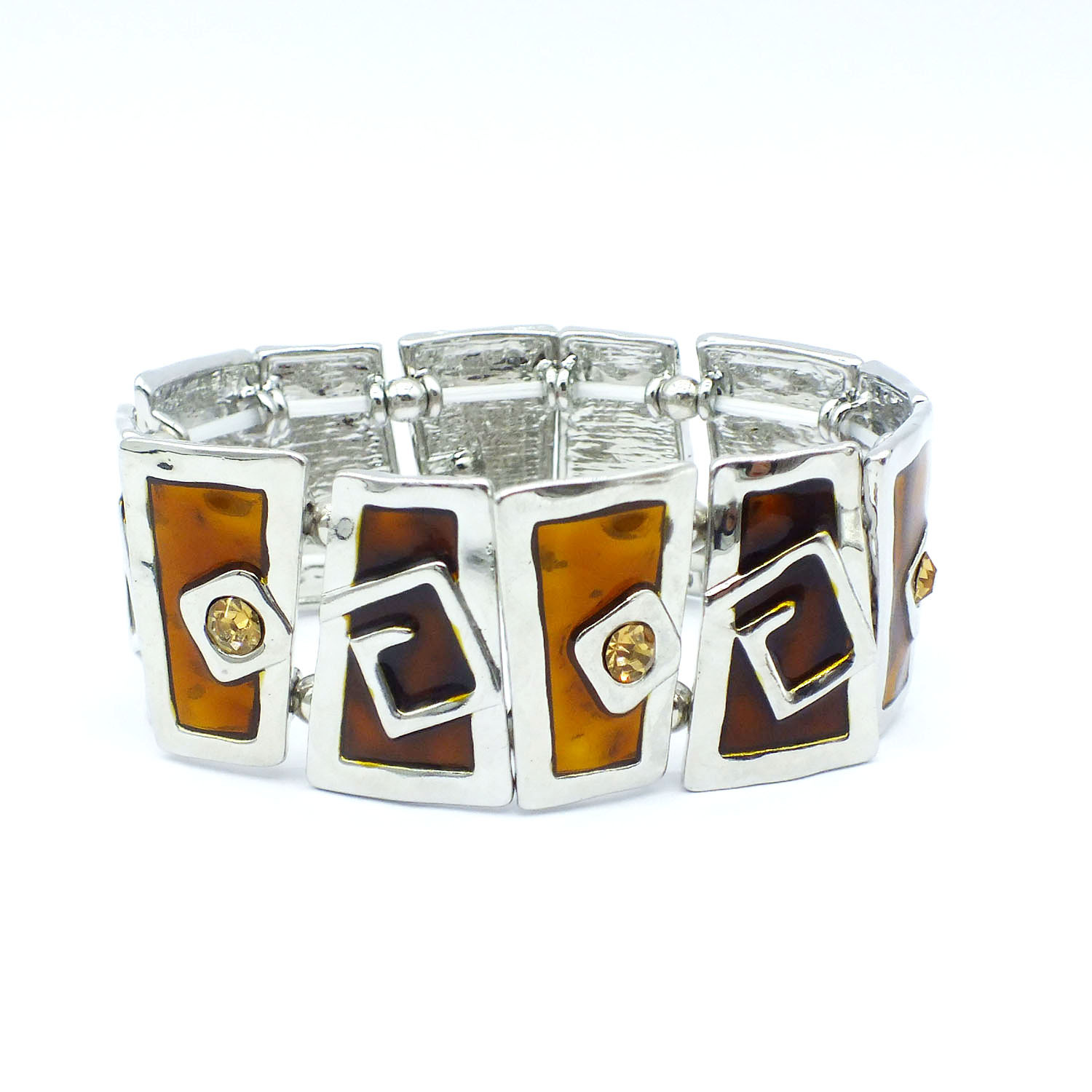 S95 Accessories Vintage Enamel Color Bracelet Oil Drop Spiral Elastic Bracelet