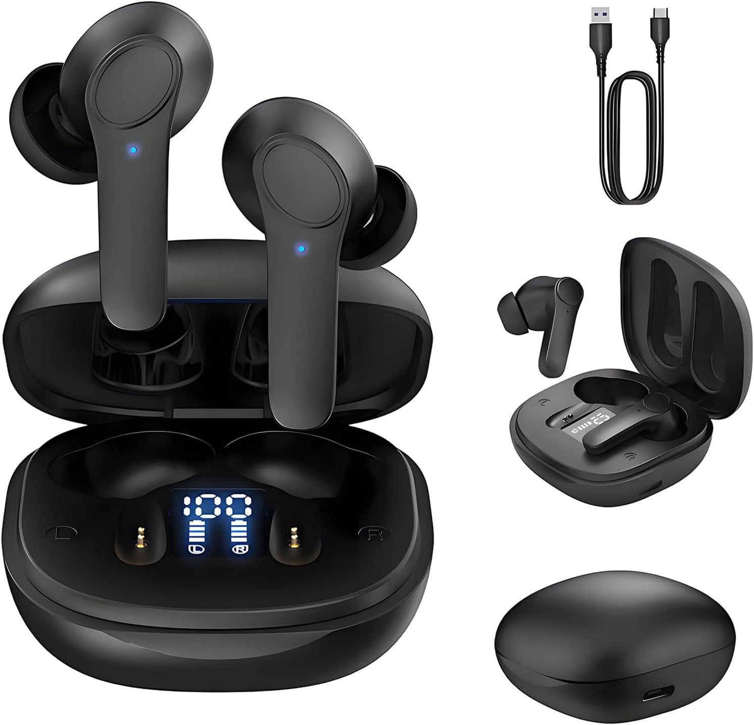 2025 New Bluetooth Earphones In-ear V5.4 Ultra-long Battery Life Sports Private Mold AI Translation Over-ear