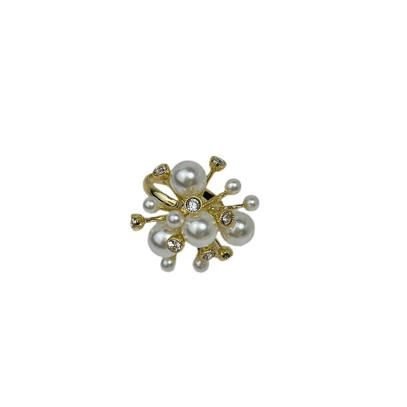 Simple Starry Sky Pearl Open Ring for Women Fireworks Index Finger Ring Exaggerated Band