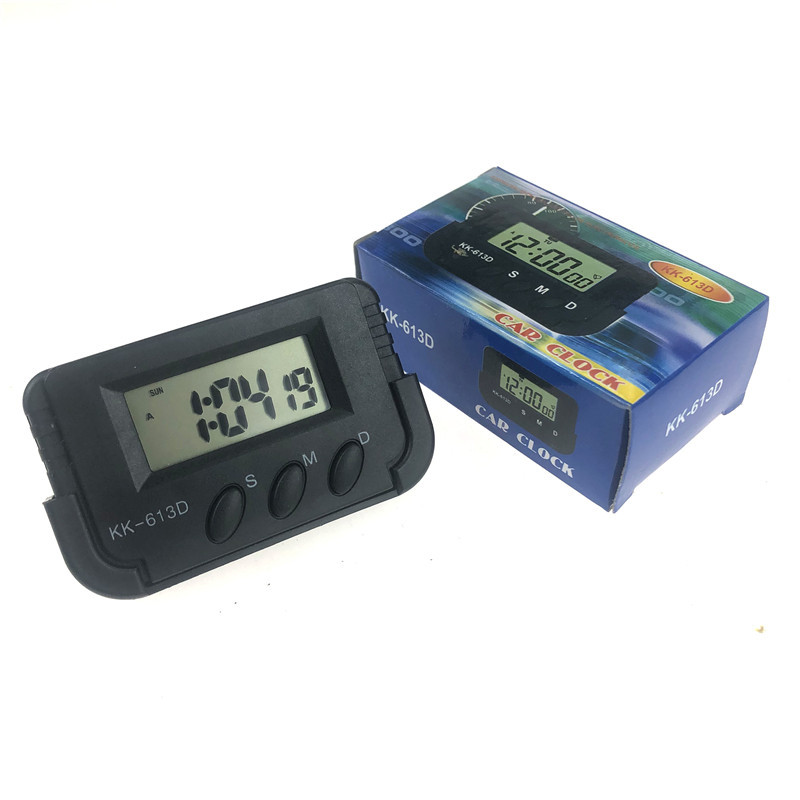KK-613D Electronic Car Clock LED Display Random Adhesive Timer Small Car Clock
