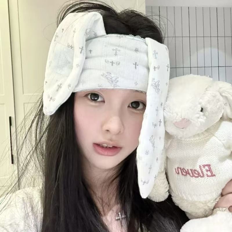Cartoon cute shading non-transparent sleep sleep adjustment elastic new lace rabbit ear eye mask girls
