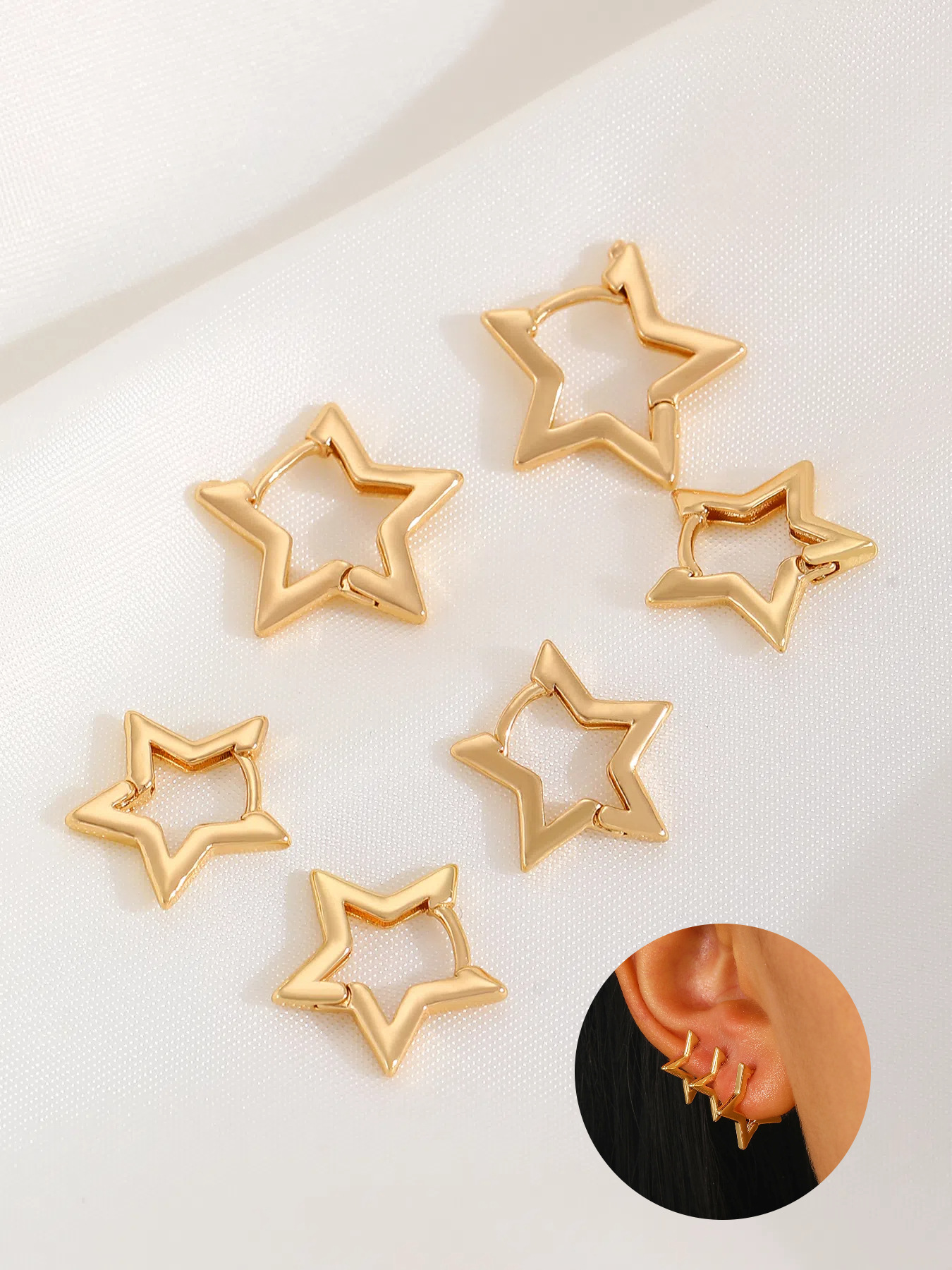 Geometric Earring Set Women Pearl Earring Hoop Earrings Card Set Alloy Earrings Set
