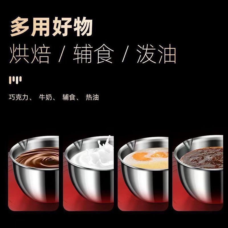 Stainless steel oil pouring pot, thickened household commercial hot oil small pot, baking Japanese-style oil drizzling pot, mini hot oil pot