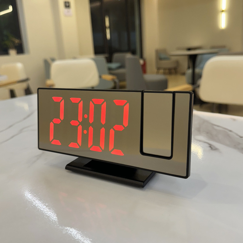 Mirror Projection Clock Alarm Clock Digital Temperature Time Projection Clock Desktop Living Room