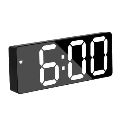 Mirror clock alarm clock desktop silent smart clock time display bedroom digital electronic clock desktop ornament