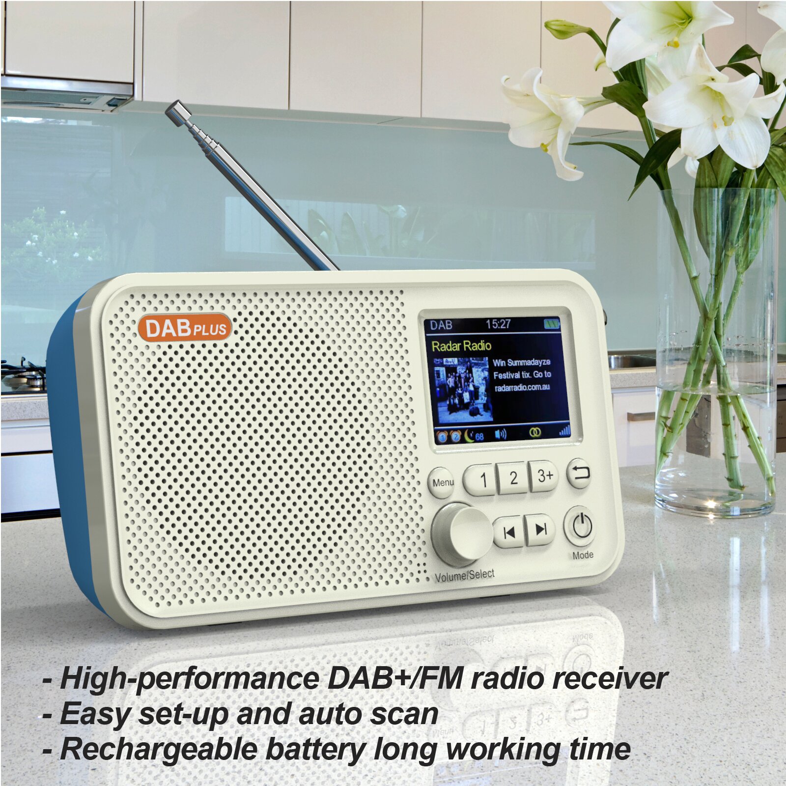 European Portable DAB/FM Card Insert Bluetooth Digital Radio TF Card MP3 Player Built-in Speaker