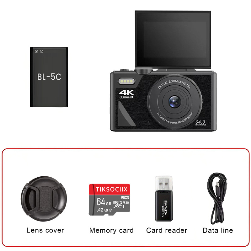 New W1 flip screen CCD camera HD digital camera with WiFi transmission beauty filter 4K5K