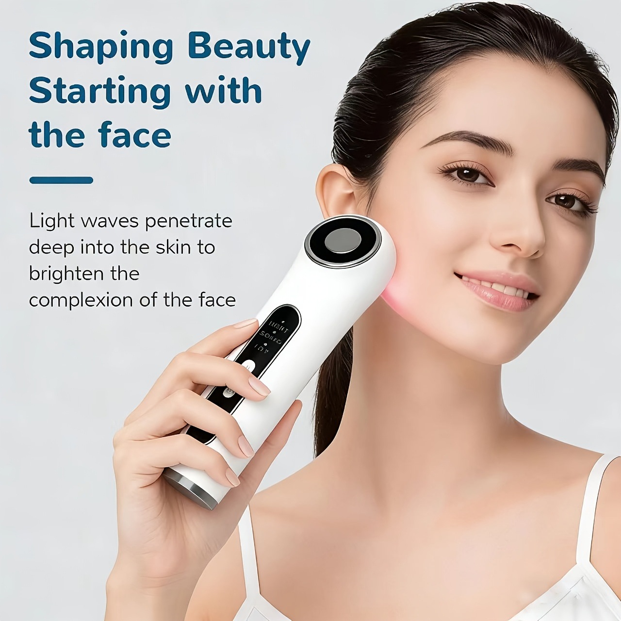 Beauty device facial massage ice compress导入仪 red light skin rejuvenation lifting and firming exclusive supply