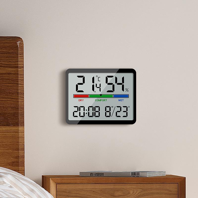 New color screen temperature and humidity clock multifunctional large screen indoor household electronic alarm clock thermometer