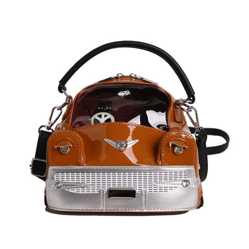 Street Style Cartoon Car Handheld Bag for Women New High Texture Novelty Shoulder Crossbody Bag