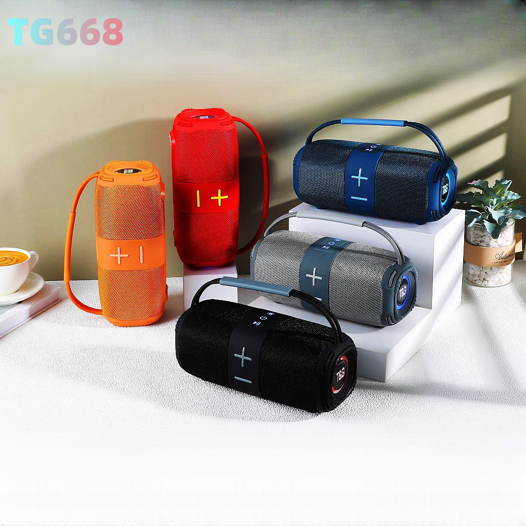 TG668 New Large Volume Dynamic Sound Dual Channel LED Diaphragm Bluetooth Speaker Handheld Portable Fabric Speaker