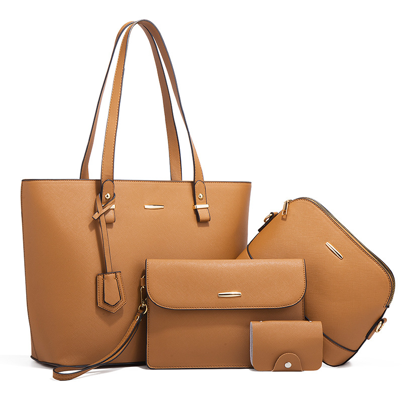 2026 new large capacity four-piece handbag, simple mother-child bag, shoulder crossbody bag for women