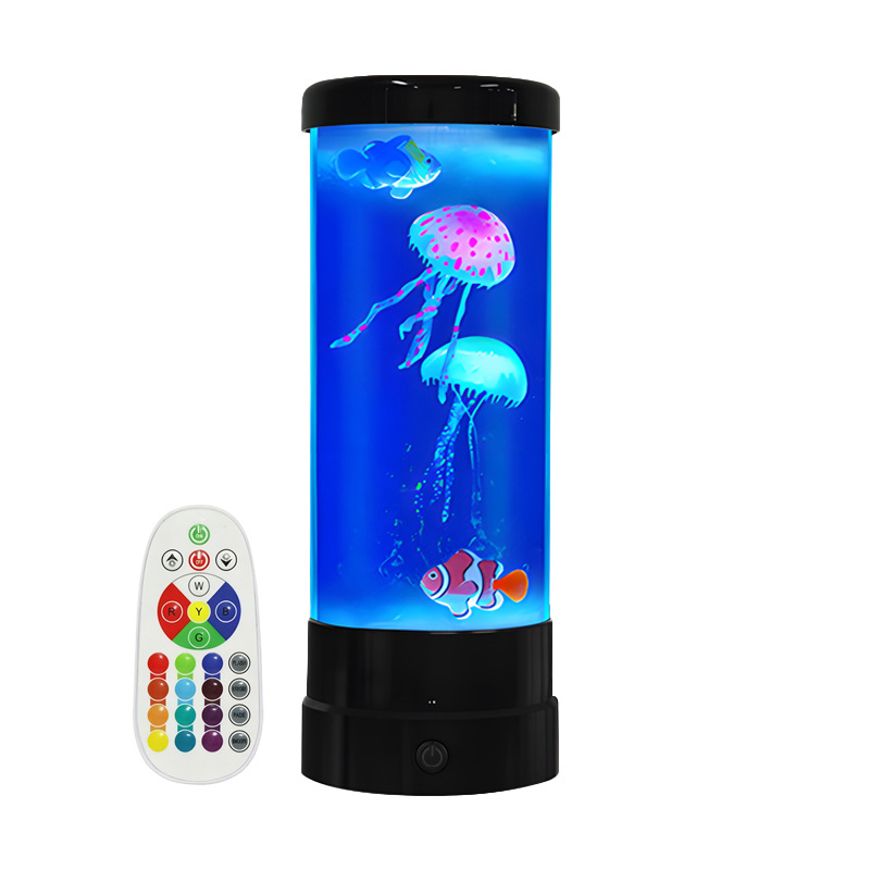 Large jellyfish fish LED night light atmosphere colorful lamp home decoration remote control desk lamp