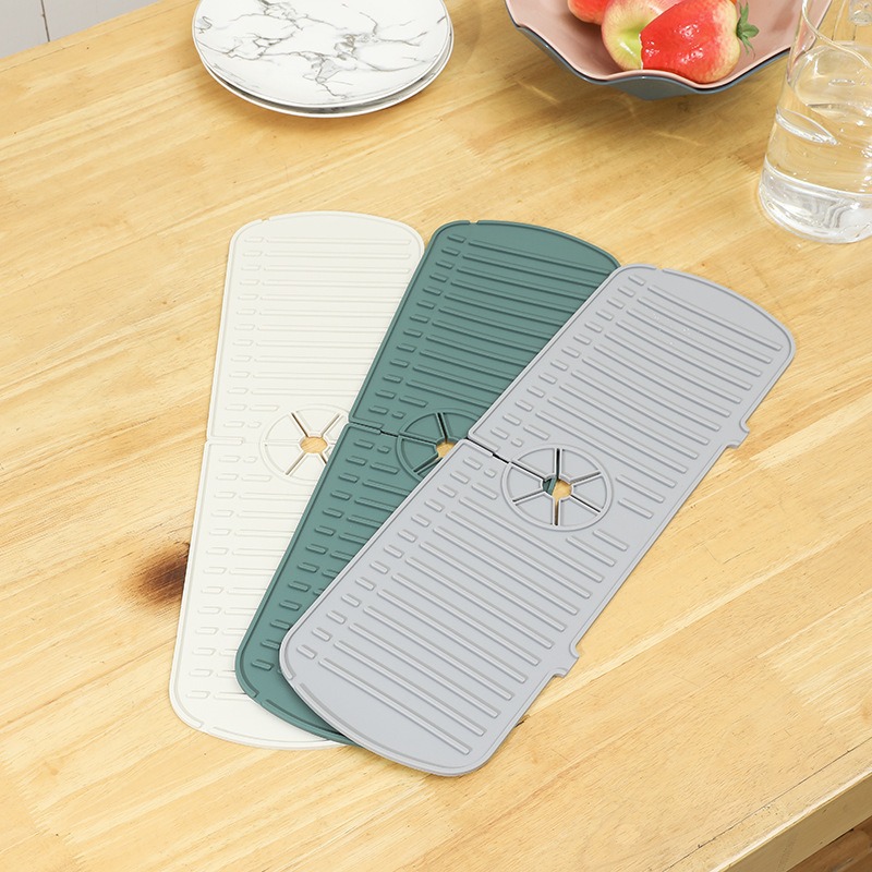 Silicone drain mat household washbasin kitchen faucet mat sink anti-splash silicone mat kitchen sink mat