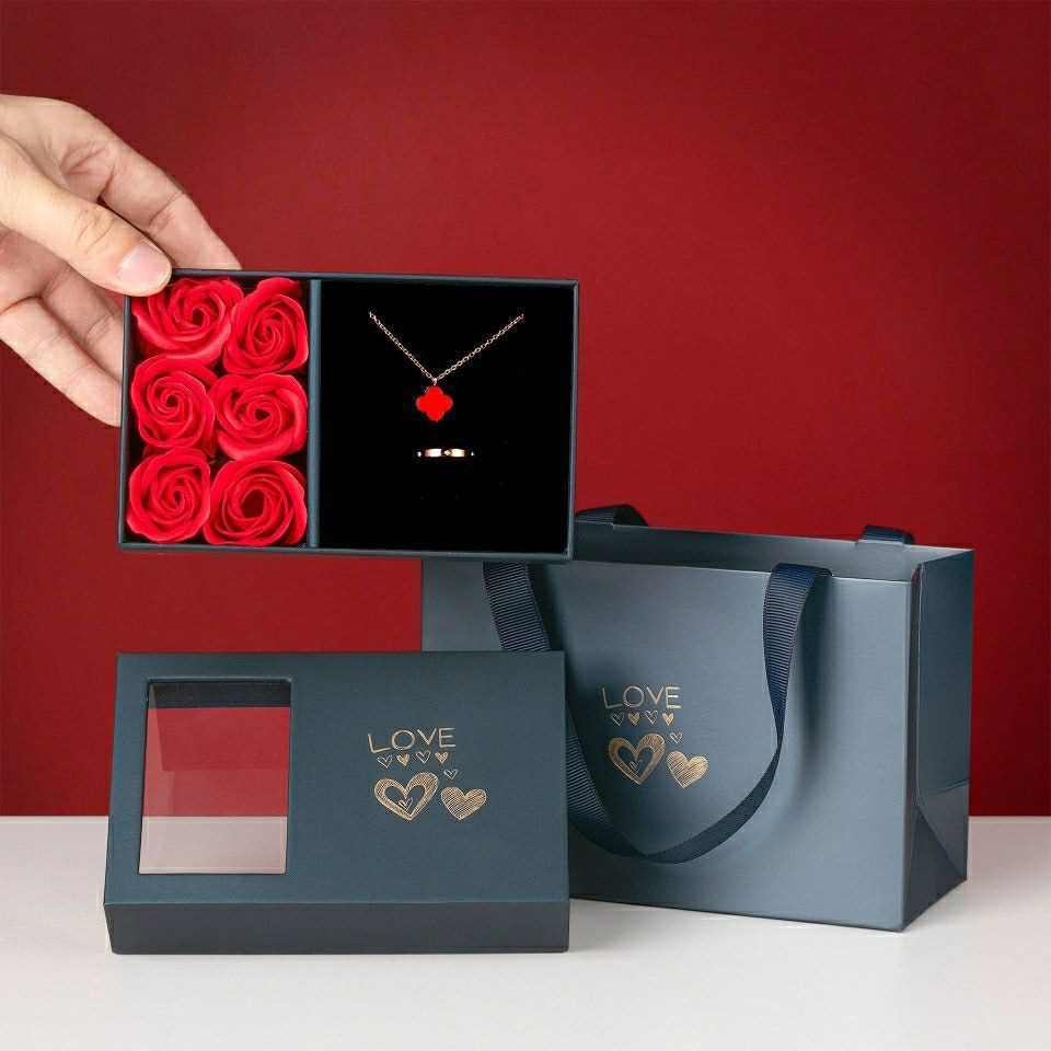 Accessories rose gift box six-pack necklace box bracelet box ring box holiday gift candy box