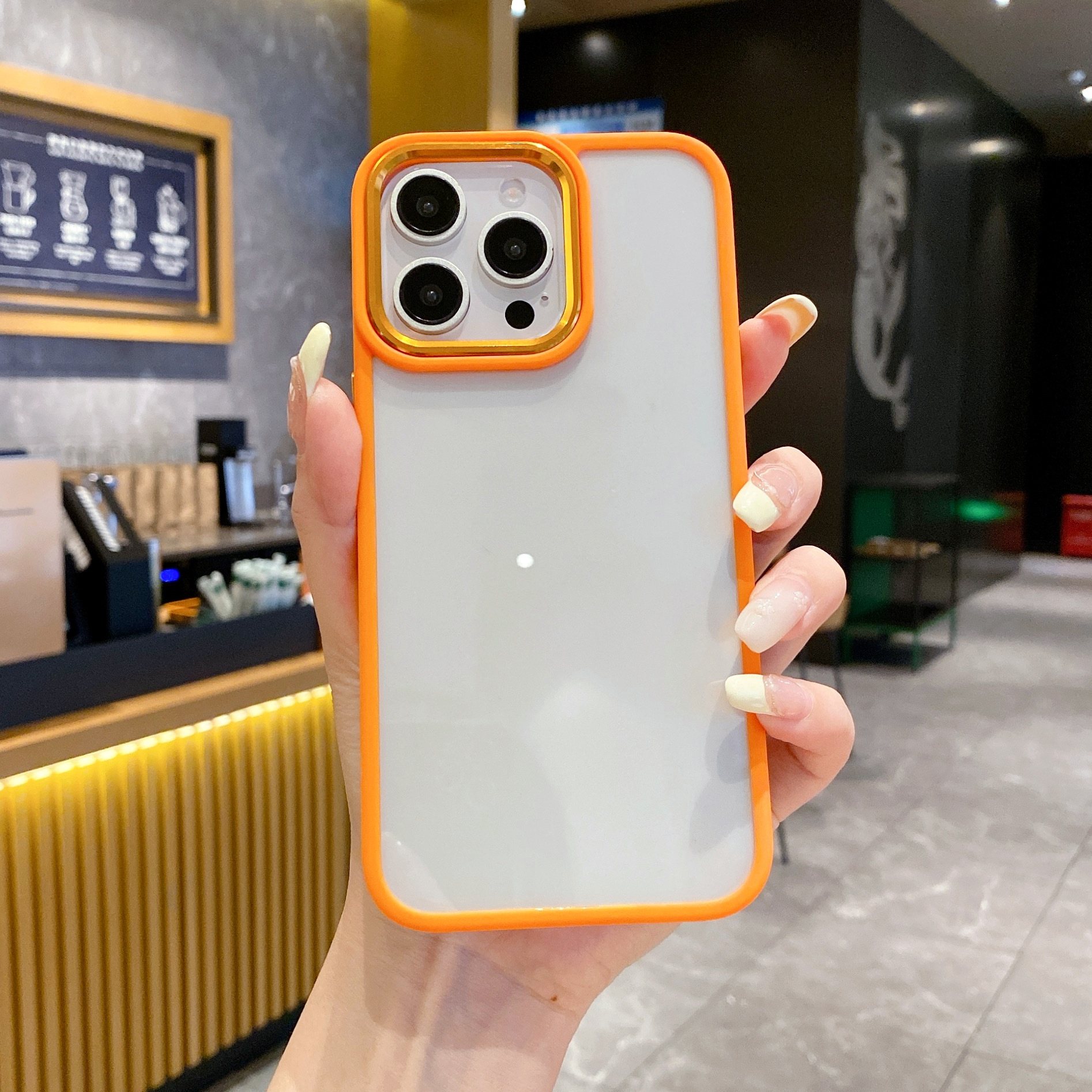 Compatible iPhone 16 Pro phone case metal lens Apple 15 Pro Max gold shield case anti-drop 13 PM case